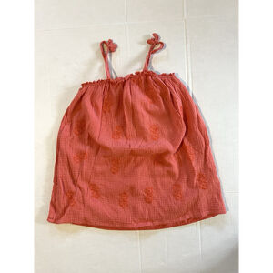 Lucky Brand Women's Size M Crocheted Coral Pink Floral Strappy Tank Cami Top